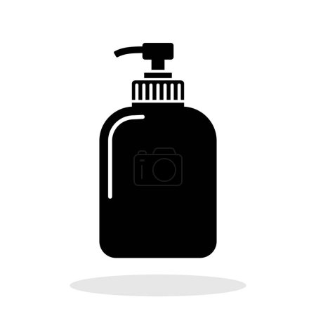 Photo for Liquid soap bottle icon. Hand gel icon. Black body soap icon isolated on white background. Vector illustration - Royalty Free Image