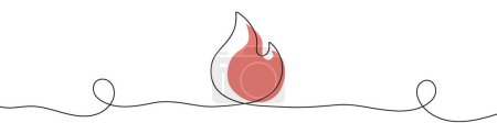 Photo for Continuous editable drawing of fire icon. One line drawing background. Vector illustration. Flame symbol in one line style. - Royalty Free Image