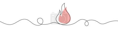 Photo for Continuous editable drawing of fire icon. One line drawing background. Vector illustration. Flame symbol in one line style. - Royalty Free Image