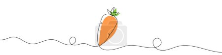 Photo for Continuous editable drawing of carrot icon. One line drawing background. Vector illustration. The carrot symbol in one line style. - Royalty Free Image
