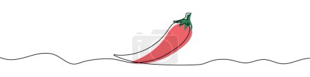 Photo for Continuous editable drawing of chili pepper icon. One line drawing background. Vector illustration. Chili pepper symbol in one line style. - Royalty Free Image