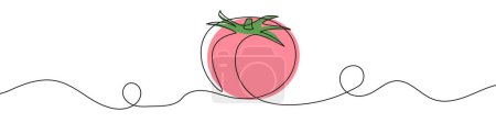 Photo for Continuous editable drawing of tomato icon. One line drawing background. Vector illustration. Red tomato symbol in one line style. - Royalty Free Image