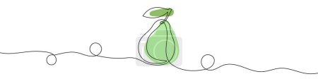 Photo for Continuous editable drawing of pear icon. One line drawing background. Vector illustration. Pear symbol in one line style. - Royalty Free Image