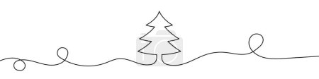 Photo for Continuous editable drawing of Christmas tree icon. One line drawing background. Vector illustration. Christmas tree symbol in one line style. - Royalty Free Image