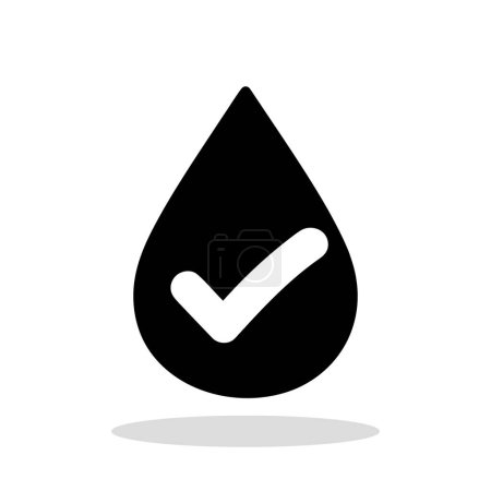 Photo for Water drop icon with checkmark. Clean water concept. Drinkable water icon isolated on white background. Vector illustration - Royalty Free Image
