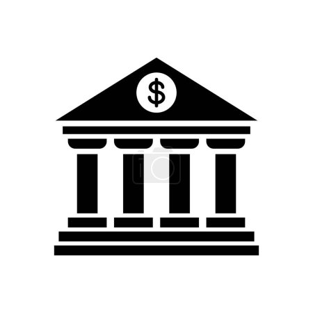Photo for Bank building icon. Black bank building in flat graphic design. Government building. Vector illustration - Royalty Free Image