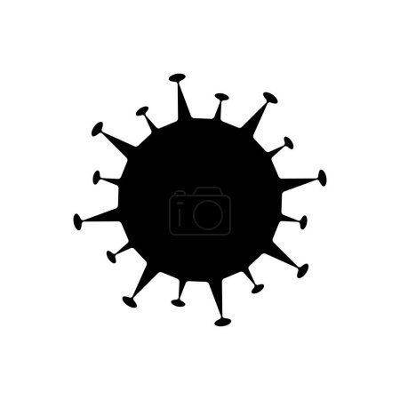Ilustración de Coronovirus bacteriano negro. Molécula de pico peligroso que causa gripe contagiosa y mal funcionamiento de los pulmones y el corazón vector - Imagen libre de derechos