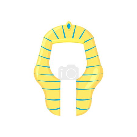 Ancient egyptian headdress template. Pharaoh and nobleman hat with ornate ornament and embellishments for ethnic vector design