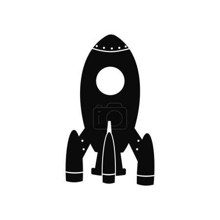 Téléchargez les illustrations : Logo vectoriel d'icône de fusée. Lancement de la navette spatiale - en licence libre de droit