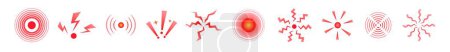Illustration for Pain joint vector icon. Pain point red circle symbol. Pain spot - Royalty Free Image