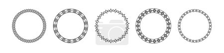 Illustration for Ramadan round frame vector design. Circle islamic border. Venetian ornament - Royalty Free Image