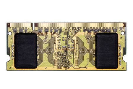 Foto de Módulo industrial SODIMM DDR2 chapado en oro con chip a bordo (COB) de memoria IC - Imagen libre de derechos