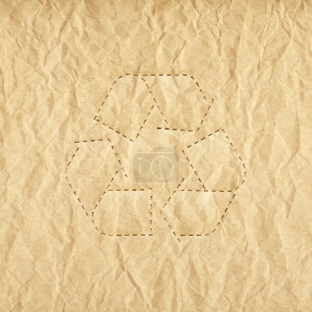 Photo for Old paper background with recycle symbol - Royalty Free Image