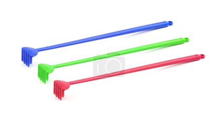 Photo for Colorful Plastic backscratcher on a white background - Royalty Free Image