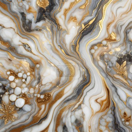 Illustration for An image of polished marble with veining creating a mesmerizing pattern - Royalty Free Image