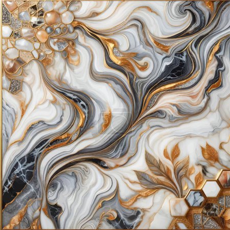 An image of polished marble with veining creating a mesmerizing pattern