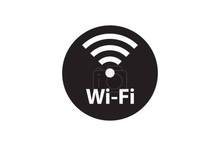 Ilustración de Wifi free zone symbol. Wireless signal sign. Mobile internet vector icon. Online device connection. - Imagen libre de derechos