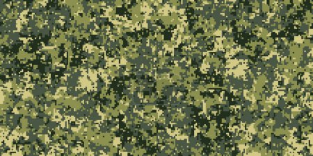 Illustration for Pixel camouflage for a soldier army uniform. Modern camo fabric design. Digital military style vector background. - Royalty Free Image