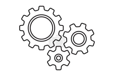 Ilustración de Setting icon vector with work cog gear element. Cogweel mechanism symbol for engine concept or web illustration. - Imagen libre de derechos