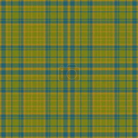 Illustration for Texture vector check. Pattern background tartan. Seamless plaid textile fabric in blue and yellow colors. - Royalty Free Image