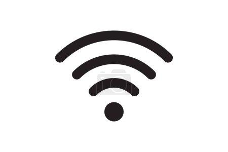 Illustration for Wi Fi symbol signal connection. Vector wireless internet technology sign. Wifi network communication icon. Radio antenna design. - Royalty Free Image