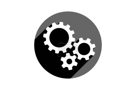 Ilustración de Setting icon vector with work cog gear element. Cogweel mechanism symbol for engine concept or web illustration. - Imagen libre de derechos