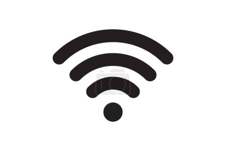 Illustration for Wi Fi symbol signal connection. Vector wireless internet technology sign. Wifi network communication icon. Radio antenna design. - Royalty Free Image