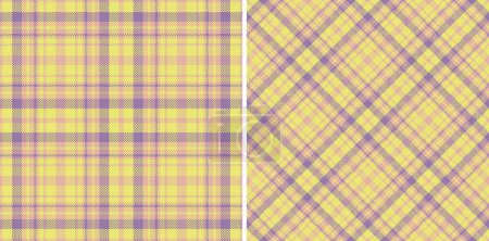 Illustration for Vector tartan fabric. Check seamless texture. Plaid textile background pattern in set. - Royalty Free Image