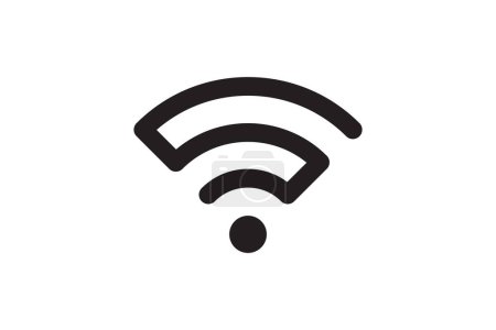 Téléchargez les illustrations : Connexion au signal du symbole Wi-Fi. Signe vectoriel de technologie Internet sans fil. Icône de communication réseau Wifi. Conception d'antenne radio. - en licence libre de droit