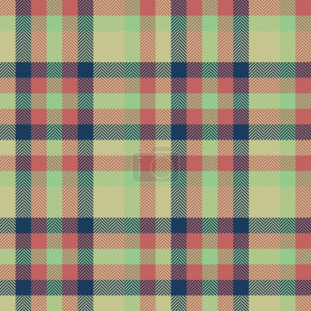 Illustration for Tartan plaid fabric. Seamless background vector. Check texture textile pattern in blue and pastel colors. - Royalty Free Image