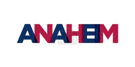 Ilustración de Anaheim, California, USA typography slogan design. America logo with graphic city lettering for print and web products. - Imagen libre de derechos