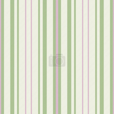 Vertical fabric background. Textile texture pattern. Vector lines seamless stripe in white and green colors.
