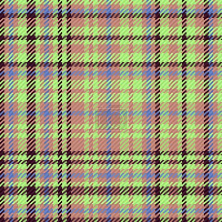 Illustration for Vector plaid pattern. Tartan textile texture. Check background fabric seamless in dark and blue colors. - Royalty Free Image