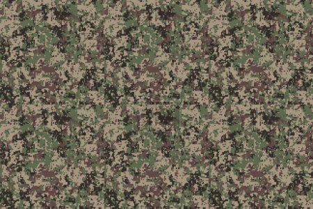 Ilustración de Pixel camuflaje para un uniforme del ejército de soldados. Diseño moderno de tela de camuflaje. Digital estilo militar vector de fondo. - Imagen libre de derechos