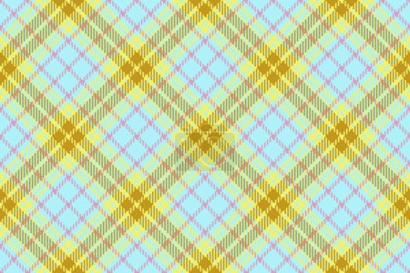 Illustration for Fabric tartan textile. Plaid vector pattern. Check seamless texture background in light and amber colors. - Royalty Free Image