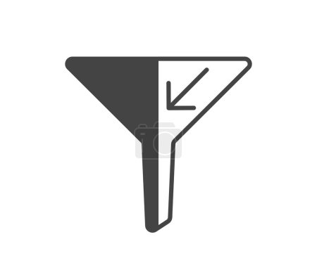 Ilustración de Icono de embudo vector. Ordenar signo, filtro símbolo blanco y negro diseño plano simple. - Imagen libre de derechos