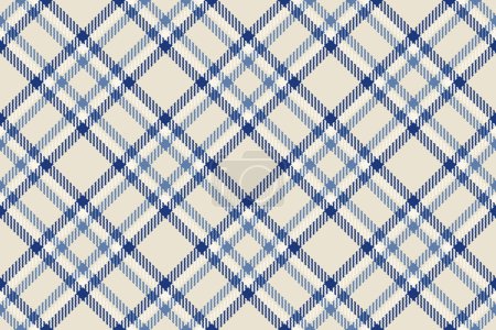 Ilustración de Vector a cuadros sin costura de textura tartán textil con un patrón de fondo de tela comprobar en colores azules y claros. - Imagen libre de derechos