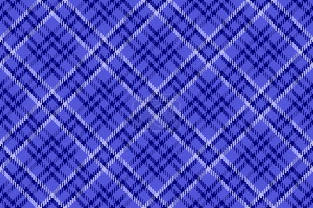 Ilustración de Patrón a cuadros vectoriales de tartán textil de fondo con una textura de verificación tela sin costuras en colores azules y claros. - Imagen libre de derechos