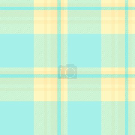 Ilustración de Tartán patrón de verificación de tela de fondo a cuadros con una textura sin costuras vector de tela en verde azulado y colores claros. - Imagen libre de derechos