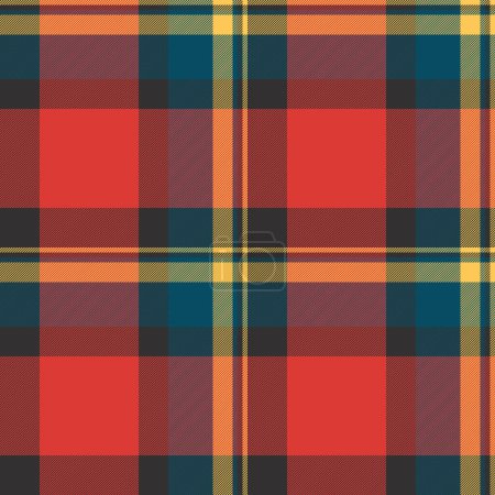 Illustration for Background pattern check of tartan textile plaid with a fabric vector texture seamless in red and grey colors. - Royalty Free Image