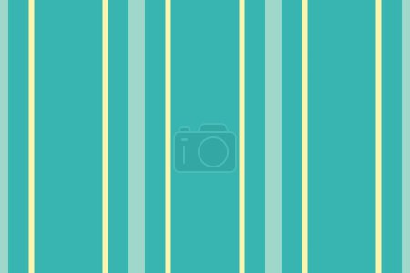Ilustración de Patrón de líneas vectoriales de raya de textura vertical con un tejido textil sin costuras de fondo en color verde azulado y amarillo. - Imagen libre de derechos