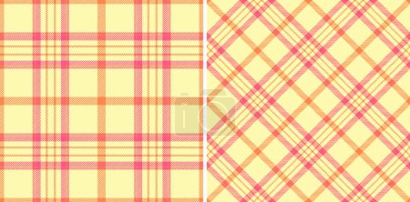 Illustration for Tartan pattern background of fabric textile seamless with a check plaid texture vector set in favorite colors. - Royalty Free Image