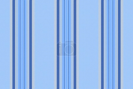 Ilustración de Líneas de rayas textiles de tela sin costura vectorial con una textura de patrón de fondo vertical en colores azules y claros. - Imagen libre de derechos