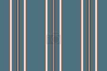 Ilustración de Patrón textil vertical de rayas vectoriales de líneas con una textura de tela de fondo sin costuras en colores cian y naranja. - Imagen libre de derechos