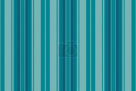 Ilustración de Textura raya sin costura de tela textil vertical con un vector de líneas de patrón de fondo en colores cian y blanco. - Imagen libre de derechos