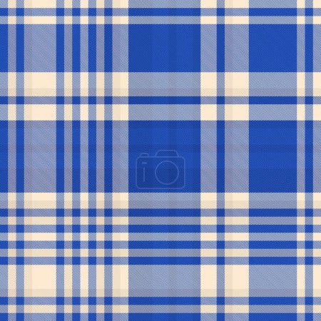 Ilustración de Tartán patrón inconsútil de fondo de tela vectorial con una textura textil a cuadros de verificación en colores azules y claros. - Imagen libre de derechos