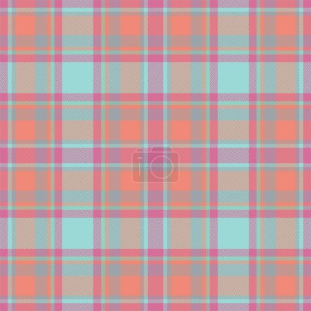 Illustration for Plaid seamless pattern. Check fabric texture. Vector textile print design. - Royalty Free Image
