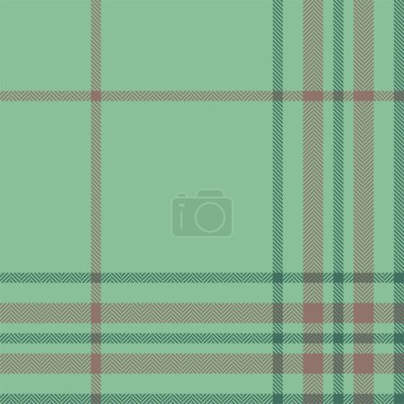 Illustration for Plaid check pattern in green. Seamless fabric texture. Tartan textile print design. - Royalty Free Image