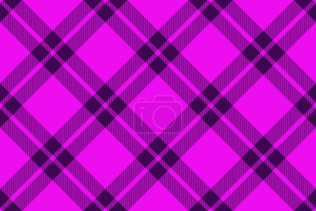Illustration for Texture check tartan of seamless plaid pattern with a fabric background vector textile in bright and purple colors. - Royalty Free Image