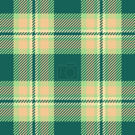 Ilustración de Textura de patrón de tela de tartán vector textil con un fondo sin costuras jaspeado de color verde y verde. - Imagen libre de derechos